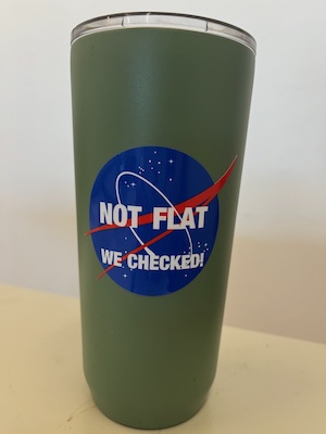 NASA decal on coffee cup