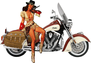 Cowgirl and Indian Decal