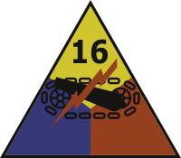 16th Armored Division Decal