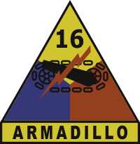 16th Armored Division Armadillo Decal