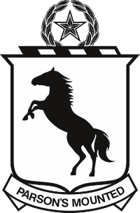 Texas State Guard 19th Regiment Parson's Mounted Brigade DUI (BW) Decal