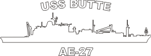 USS Butte AE 27 (White) Decal