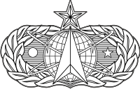 AF Space and Missile Badge (Black/White) Decal