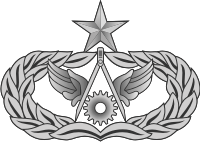 Air Force Civil Engineer Badge Senior (Silver) Decal