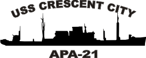 Attack Transport Ship APA, Crescent City Class Silhouette (Black) Decal