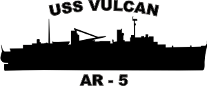 USS Vulcan Class Repair Ship AR 5 (Black) Decal