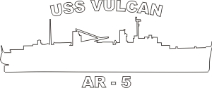 USS Vulcan Class Repair Ship AR 5 (White) Decal