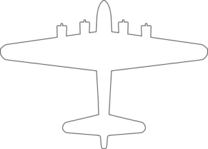 Boeing B-17 Flying Fortress Silhouette (White) Decal