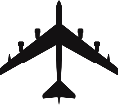 Boeing B-52 H Stratofortress Silhouette (Black) Decal
