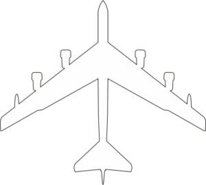 Boeing B-52 H Stratofortress Silhouette (White) Decal
