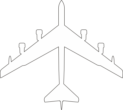 Boeing B-52 H Stratofortress Silhouette (White) Decal
