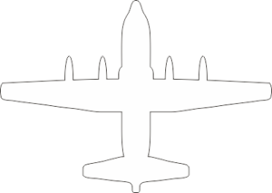 Lockheed C-130 Hercules Silhouette (White) Decal