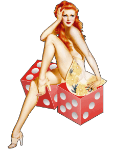 Casino Girl with Dice Left Decal