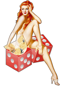 Casino Girl with Dice Right Decal
