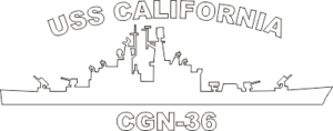 Nuclear Guided Missile Cruiser CGN, California Class Silhouette (White) Decal