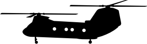 Boeing-Vertol CH-46 Sea Knight Silhouette (Black) Decal