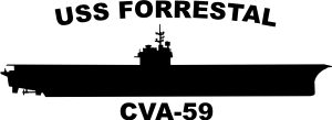 Aircraft Carrier CVA, Forrestal Class Silhouette (Black) Decal
