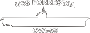 Aircraft Carrier CVA, Forrestal Class Silhouette (White) Decal