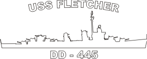 DD 445 USS Fletcher (White) Decal