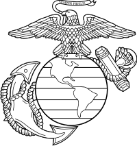 USMC Eagle Globe Anchor (Black/White) Decal