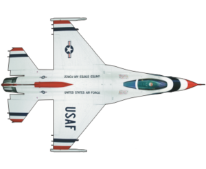USAF F 16 Thunderbird Decal