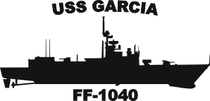 USS Garcia Class Frigate FF 1040 (Black) Decal