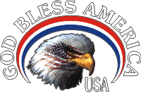 God Bless America - Masked Eagle (White Text) Decal