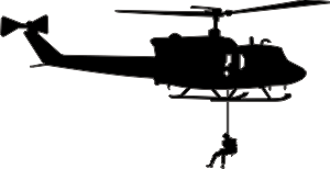 UH-1 Iroquois Huey Silhouette 2 (Black) Decal