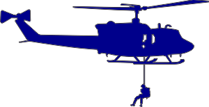 UH-1 Iroquois Huey Silhouette 2 (Blue) Decal