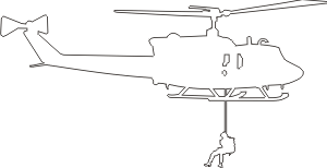 UH-1 Iroquois Huey Silhouette 2 (White) Decal