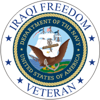 Iraqi Freedom Veteran (v2) Navy Decal