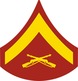 E-3 LCPL Lance Corporal (Gold) Decal