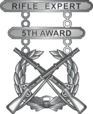 USMC Rifle Expert Qualification Badge With Award Decal